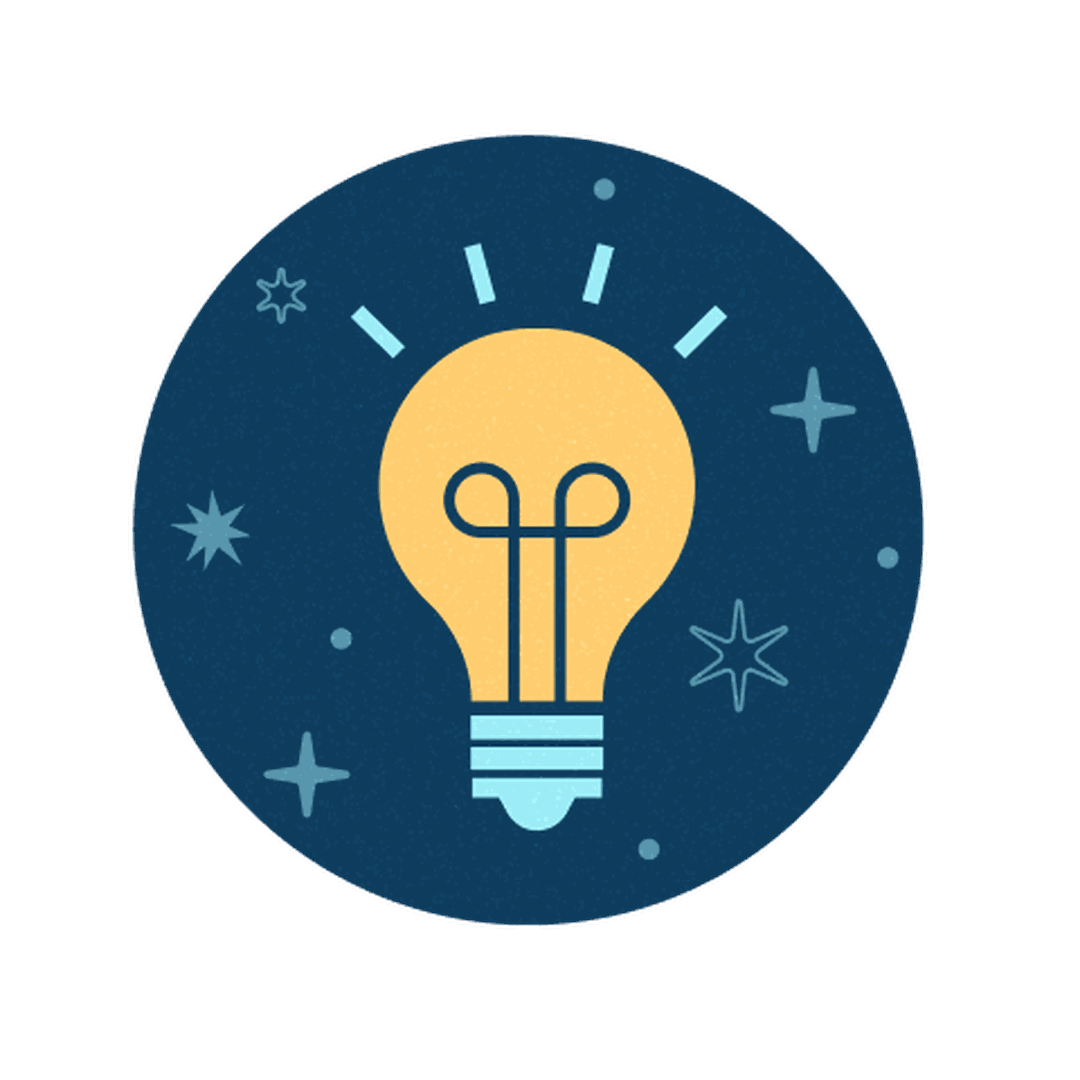 Lightbulb glowing on blue background