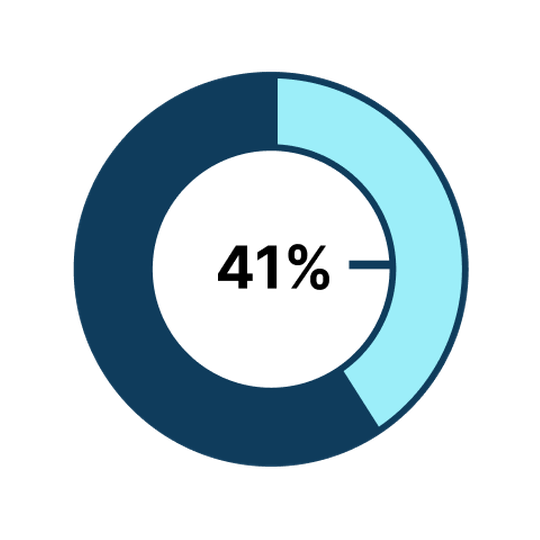 Piechart highlighting 41%