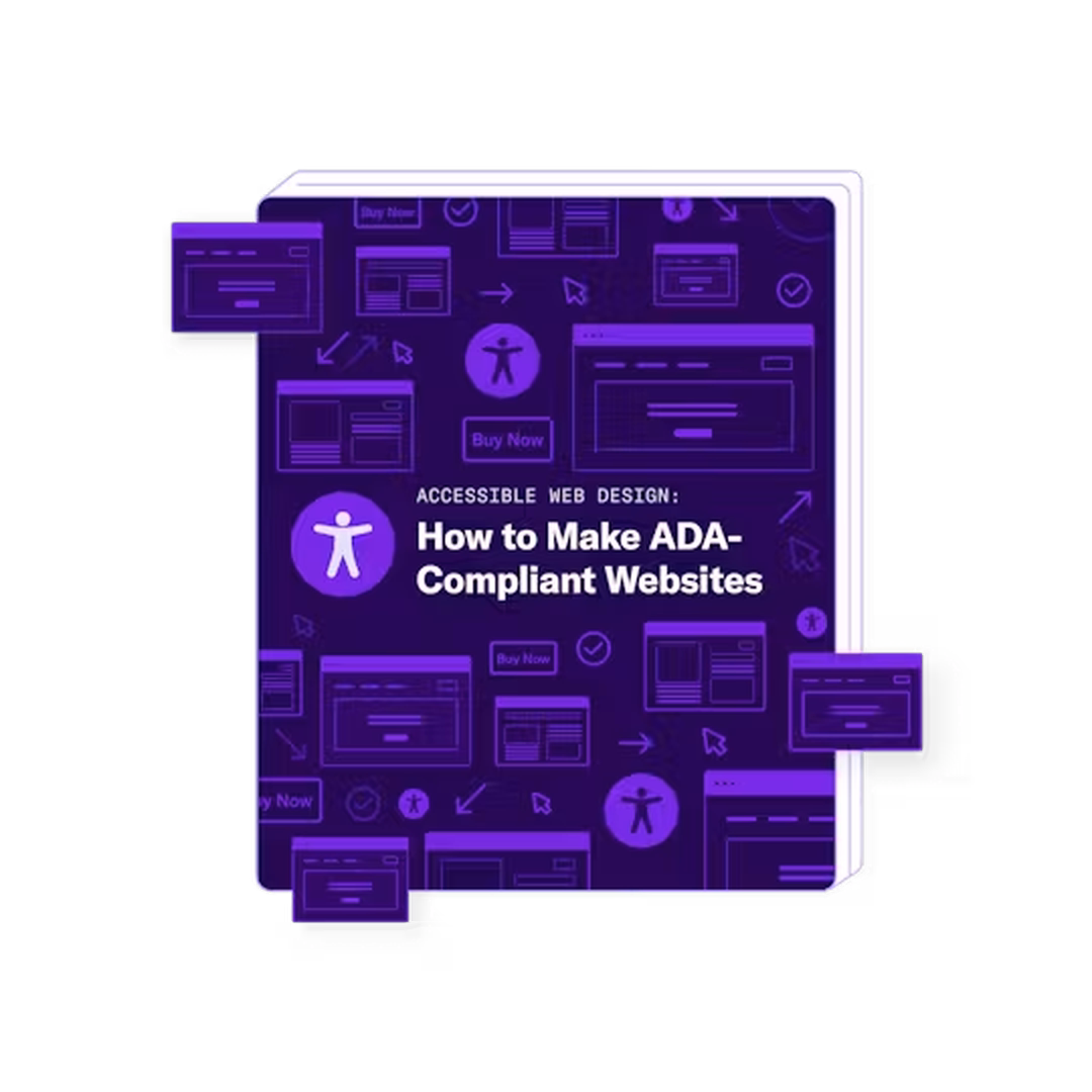 Illustrated ebook with a pattern of icons faintly spanning the dark purple cover, with web browser icons, cursor icons, and arrows pointing in different directions fitting together in a complex pattern. 3 browser icons are popping off of the book cover