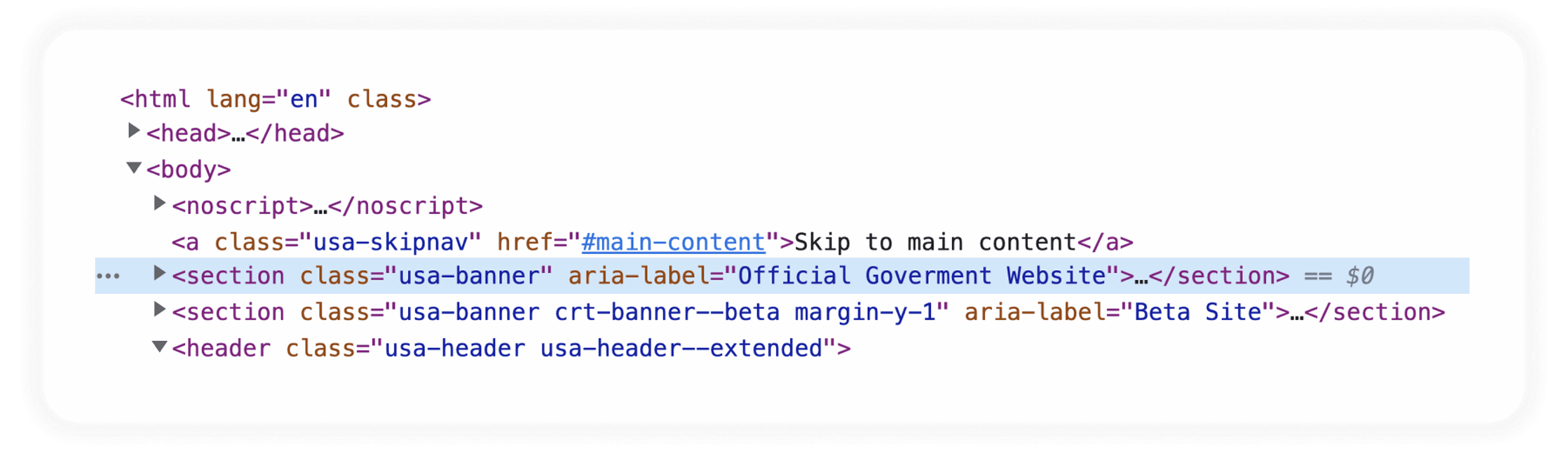Image of code for updated ADA site with typo