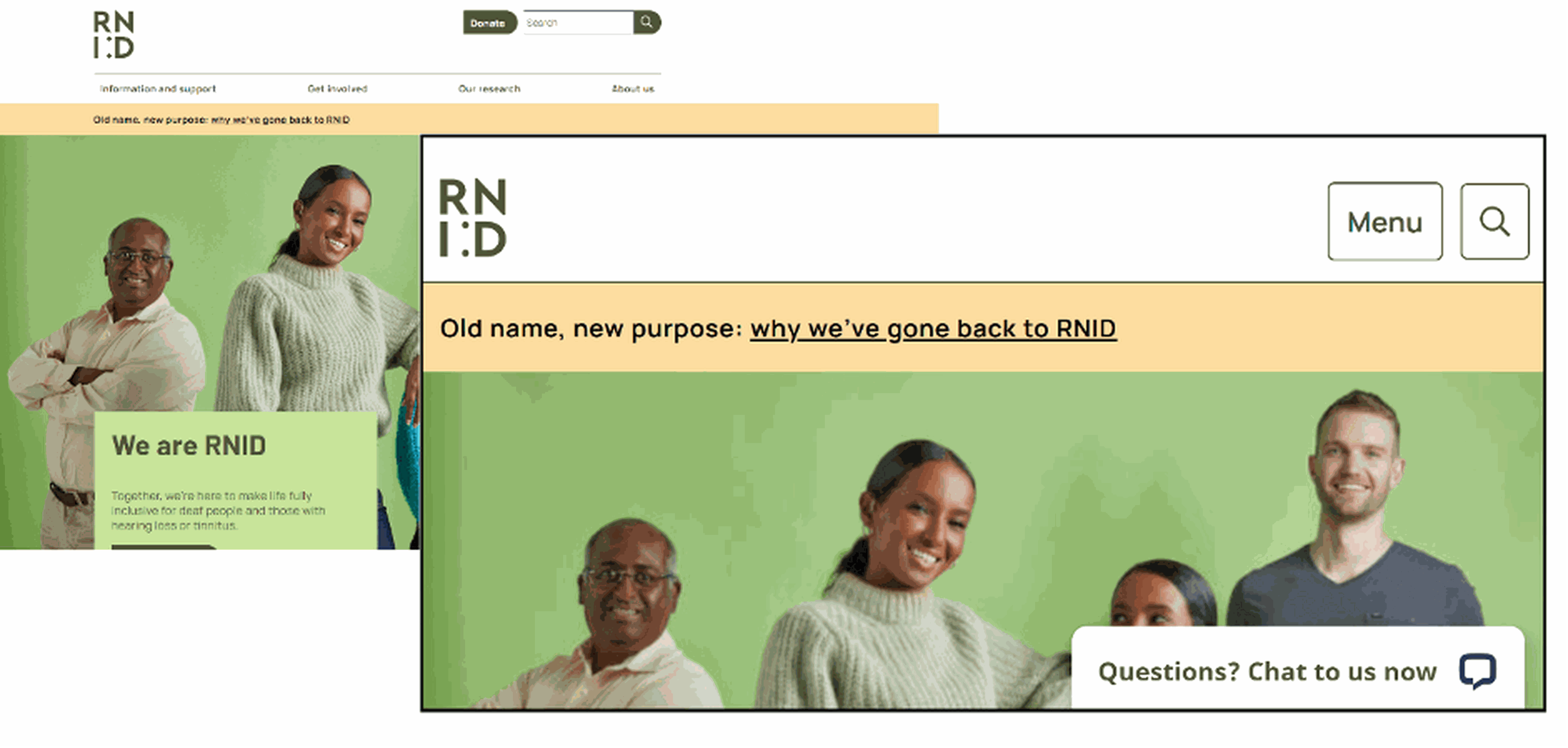 RNID Startseite Screenshot